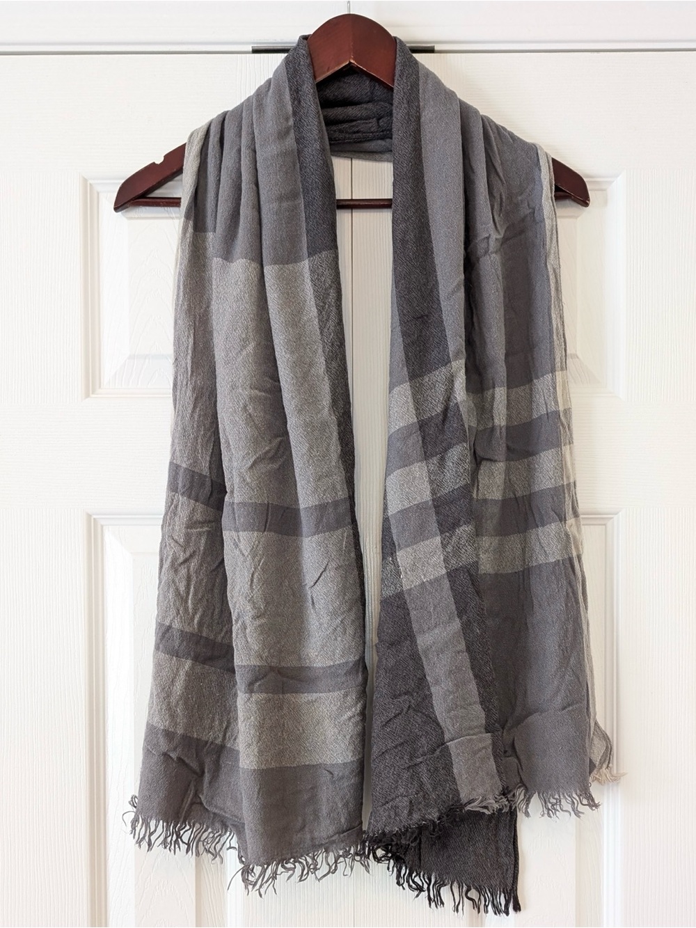 Grey Plaid Scarf